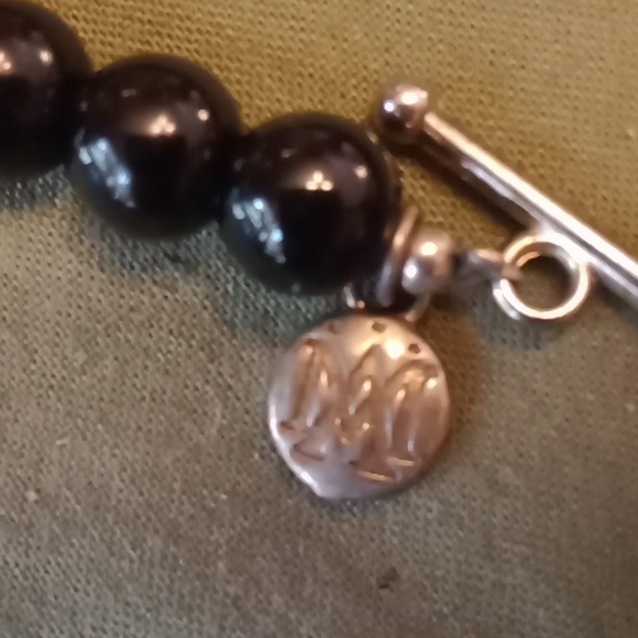 Sterling Silver Onyx Necklace #821 - Picture 3 of 6